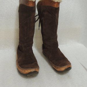 The North Face Janey Primaloft Lace Up Suede Leather Winter Boots Brown Size 8
